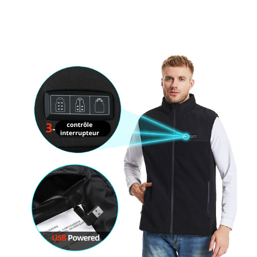 Gilet chauffant femme essential avec batterie