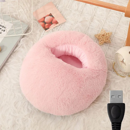 Chauffant pied velours doux rond lavable