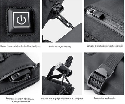 Gants chauffant de ski confort et optimal avec batterie